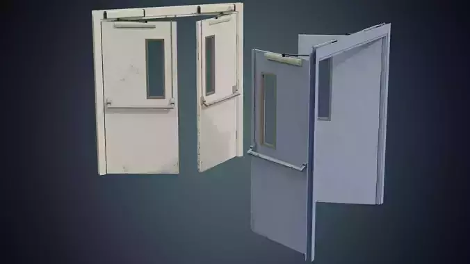 Hospital Door 1B Low-poly 3D model