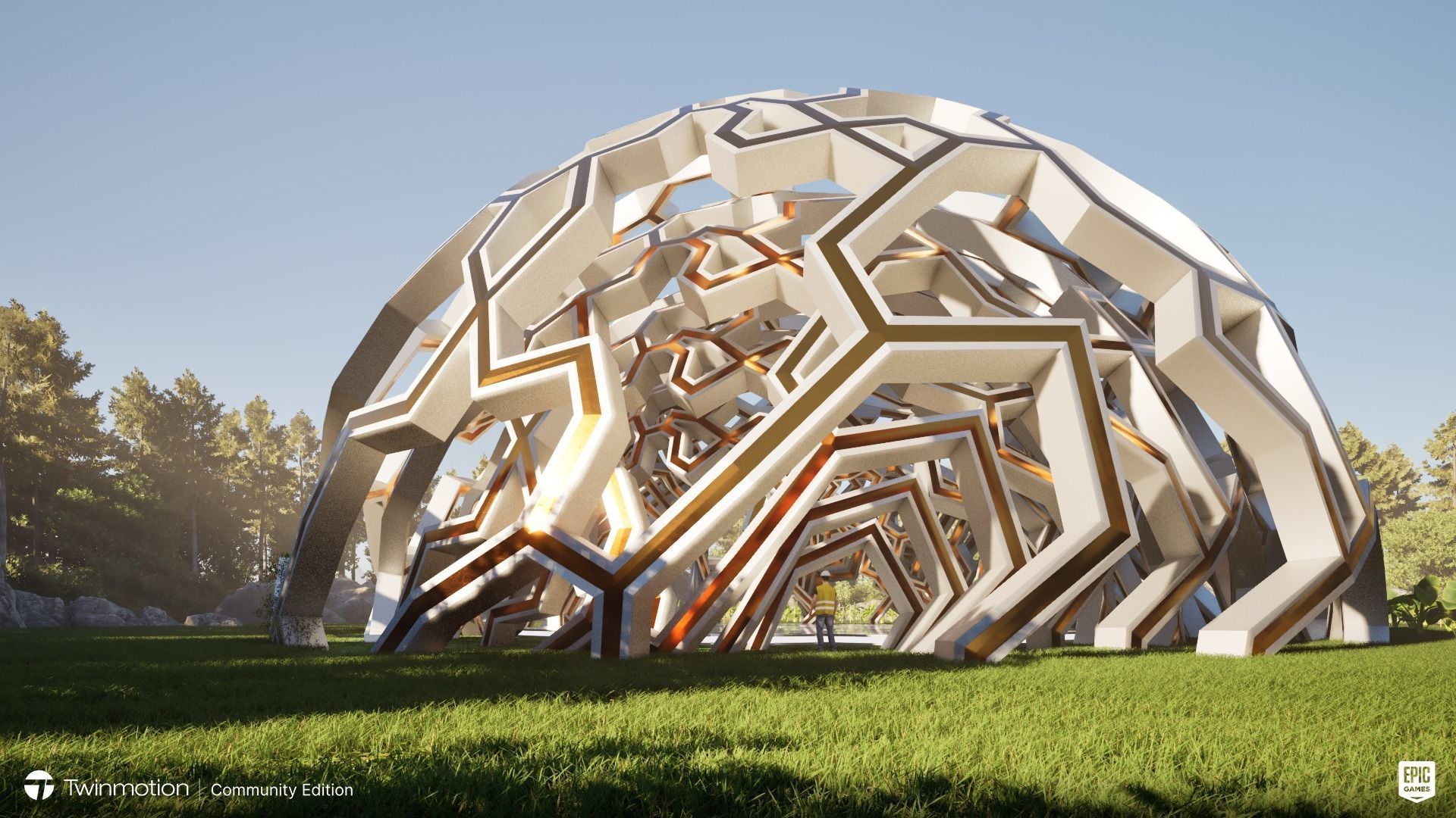 The Hemisphere Low-poly 3D model_9