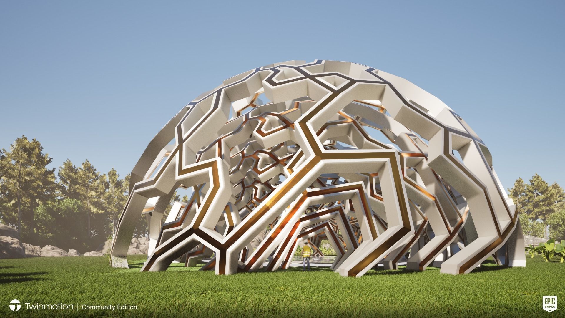 The Hemisphere Low-poly 3D model_10