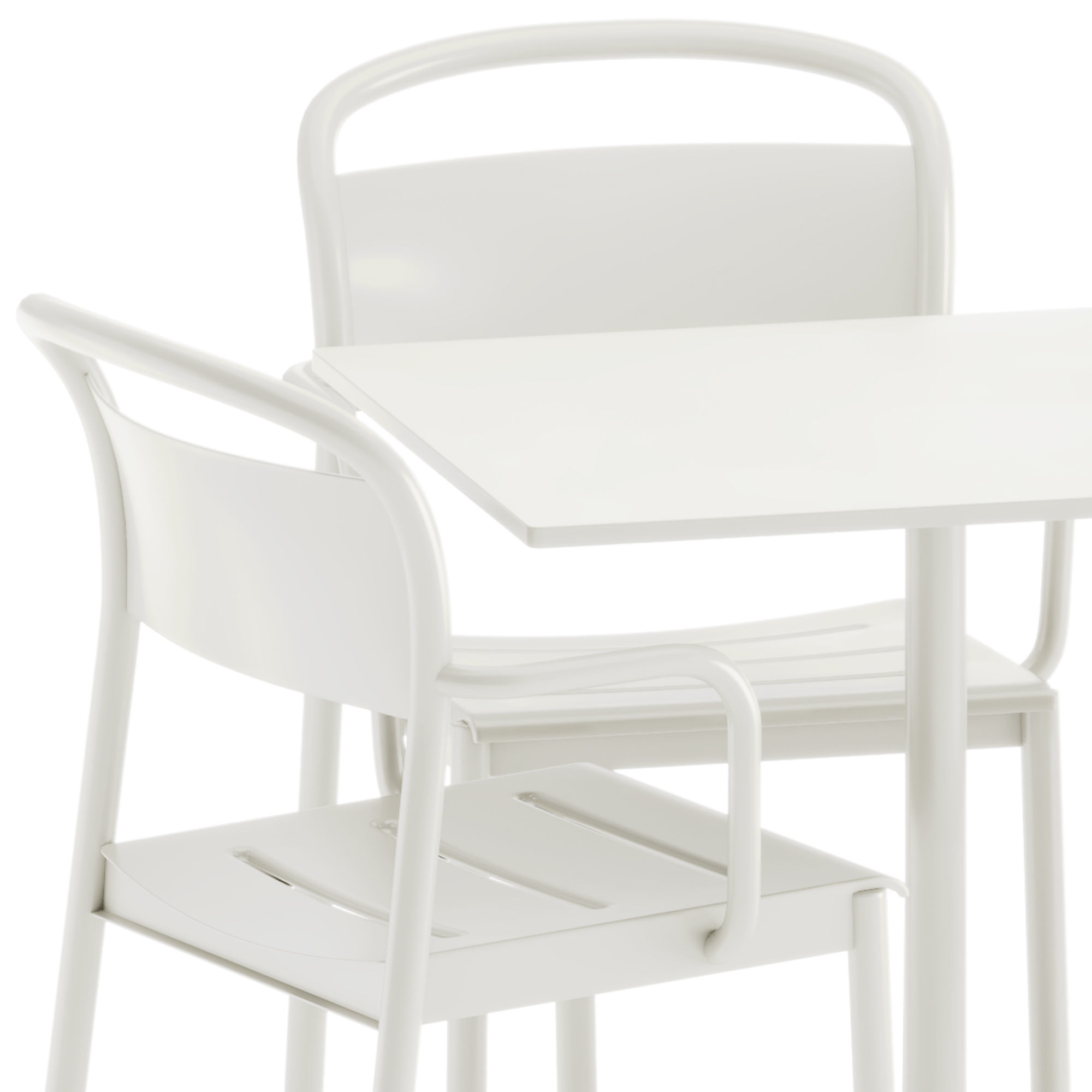 Muuto Linear Steel Armchair and Still Cafe Table Square 3D model_5
