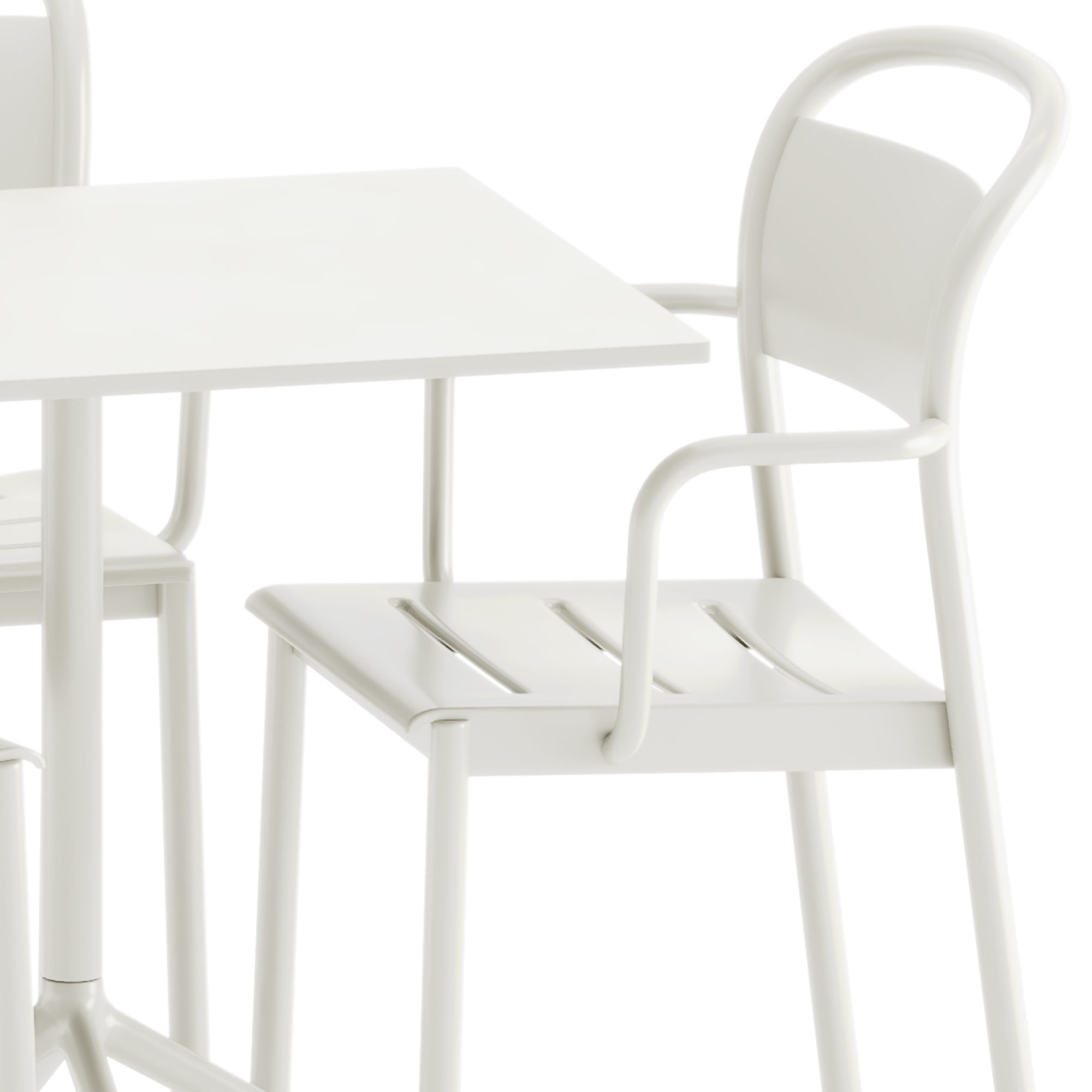 Muuto Linear Steel Armchair and Still Cafe Table Square 3D model_3