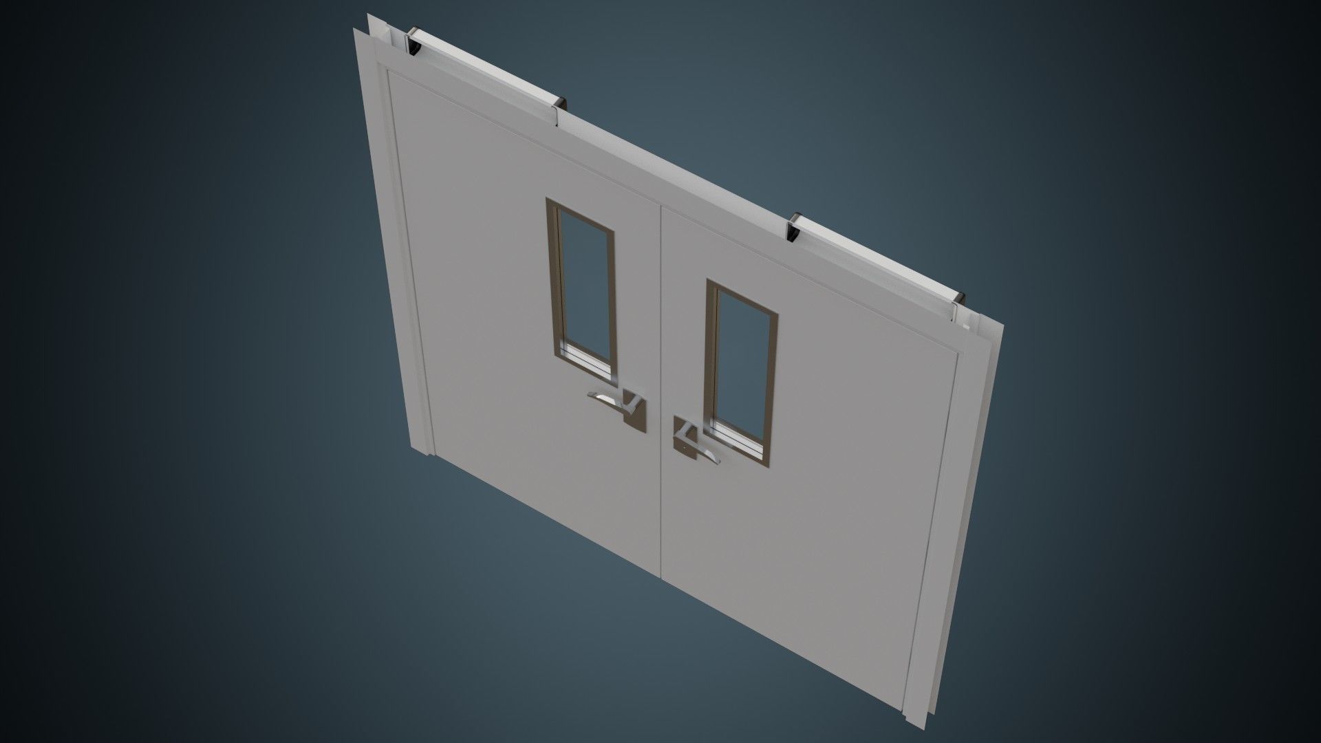 Hospital Door 1 Basic Low-poly 3D model_5