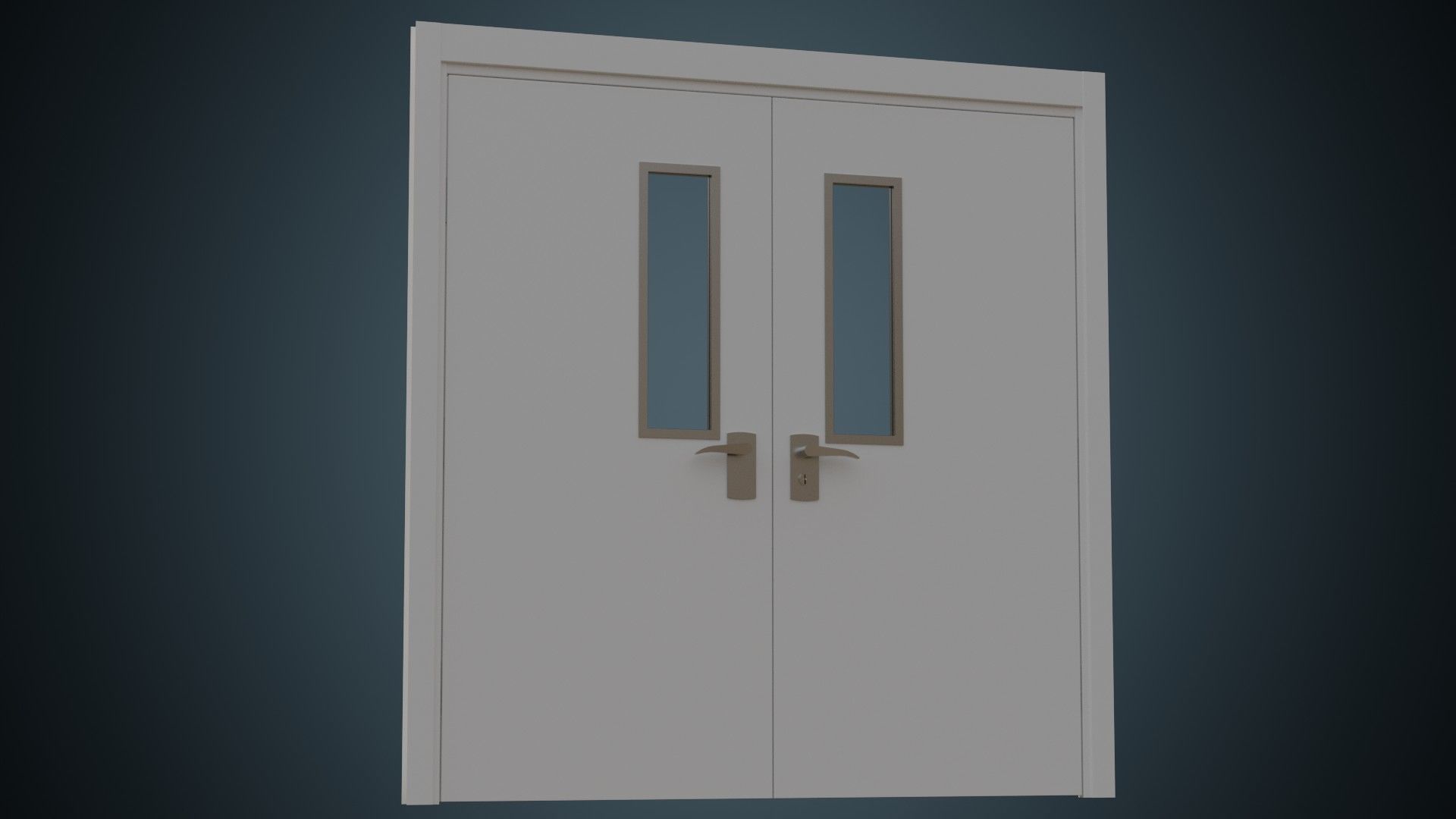 Hospital Door 1 Basic Low-poly 3D model_6