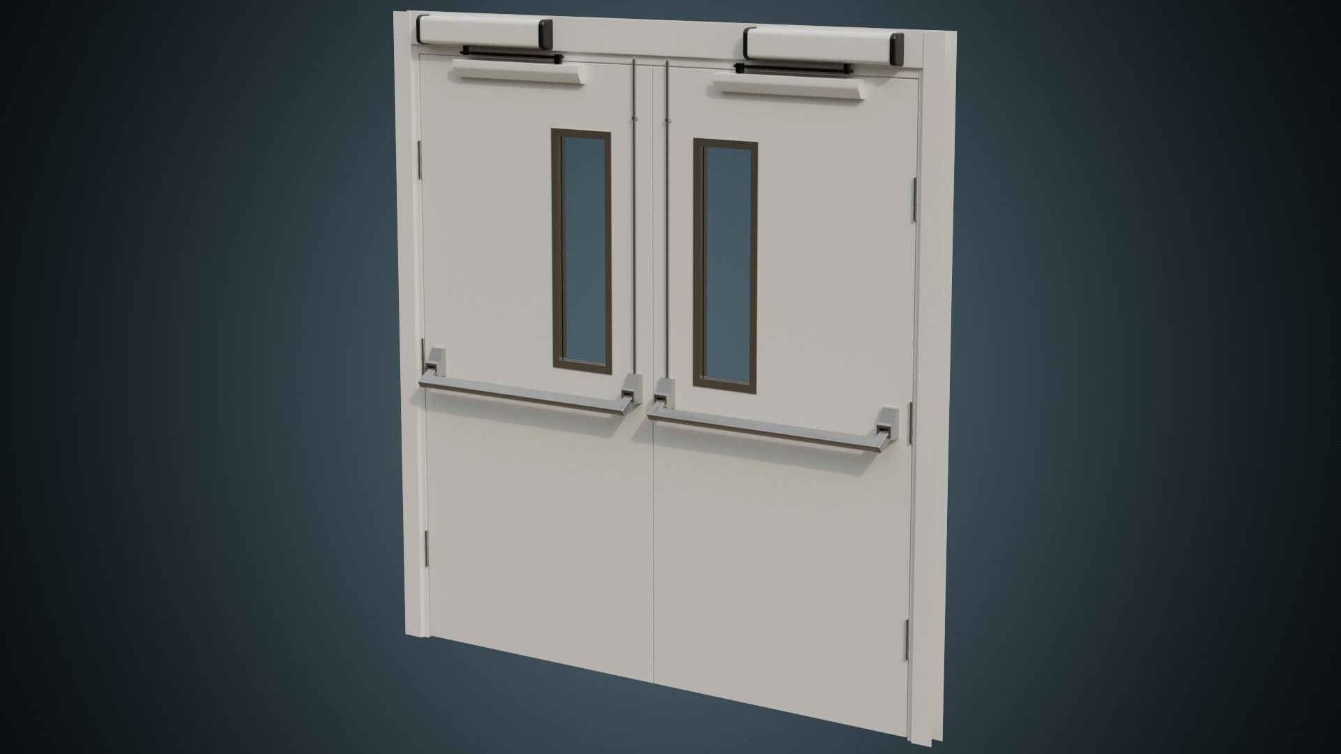 Hospital Door 1 Basic Low-poly 3D model_3