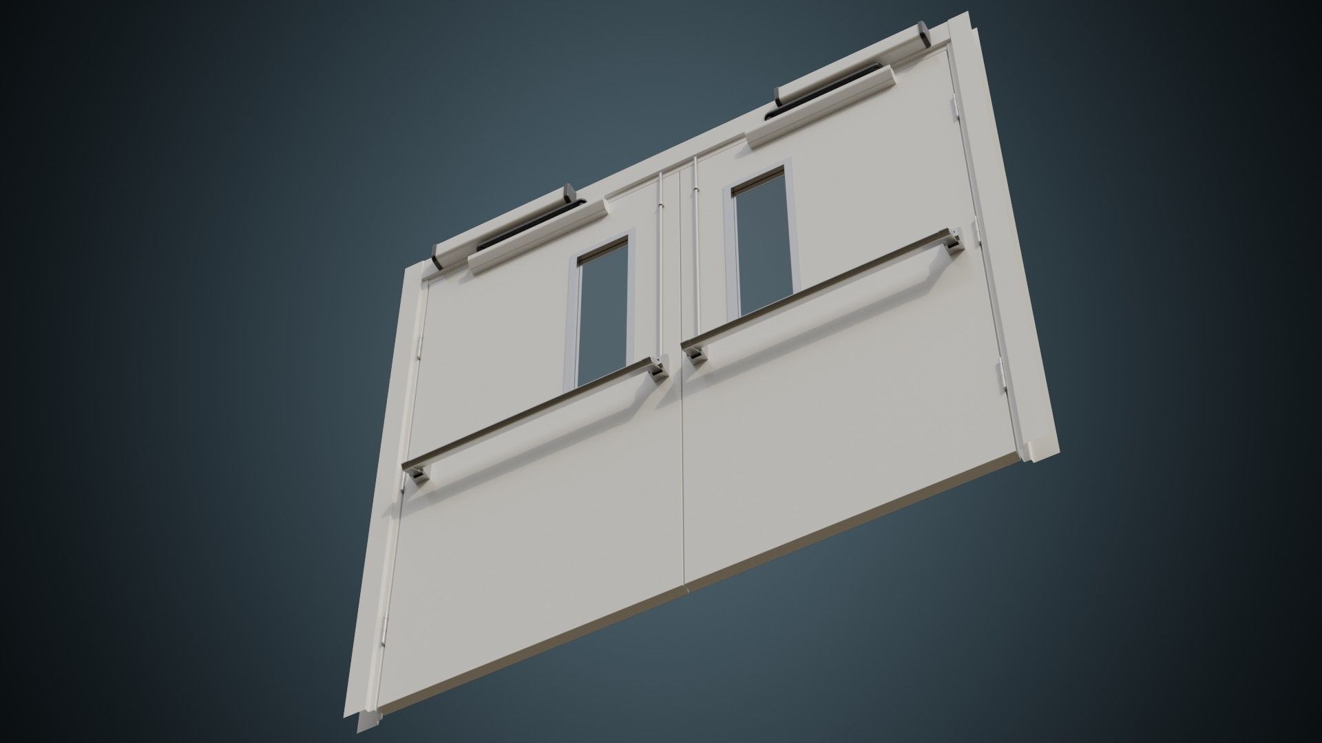Hospital Door 1 Basic Low-poly 3D model_7