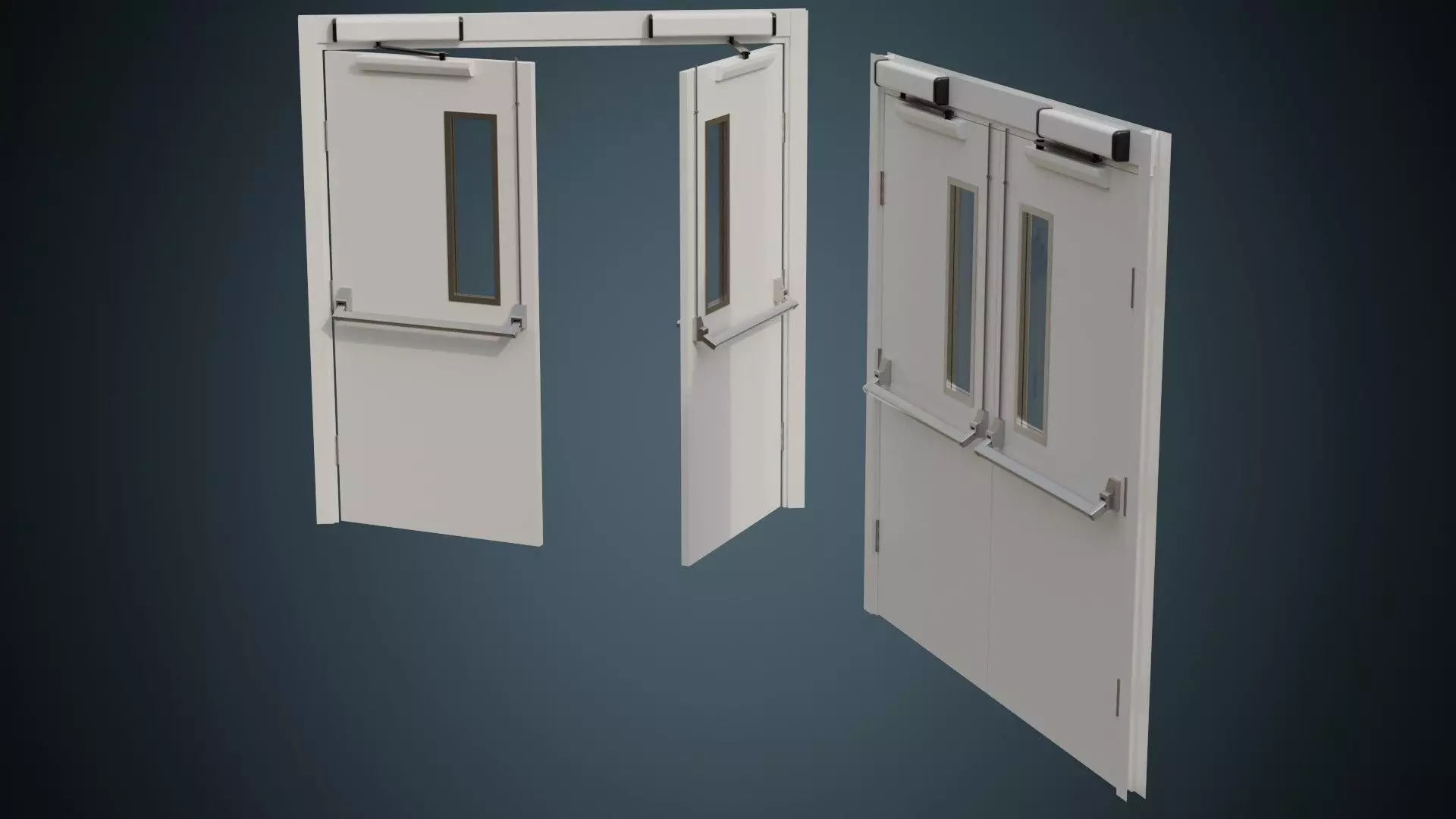 Hospital Door 1 Basic Low-poly 3D model_0