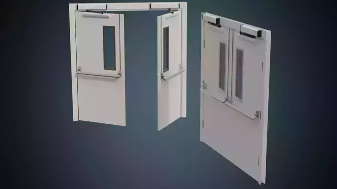 Hospital Door 1 Basic Low-poly 3D model Hospital Door 1 Basic Low-poly 3D model