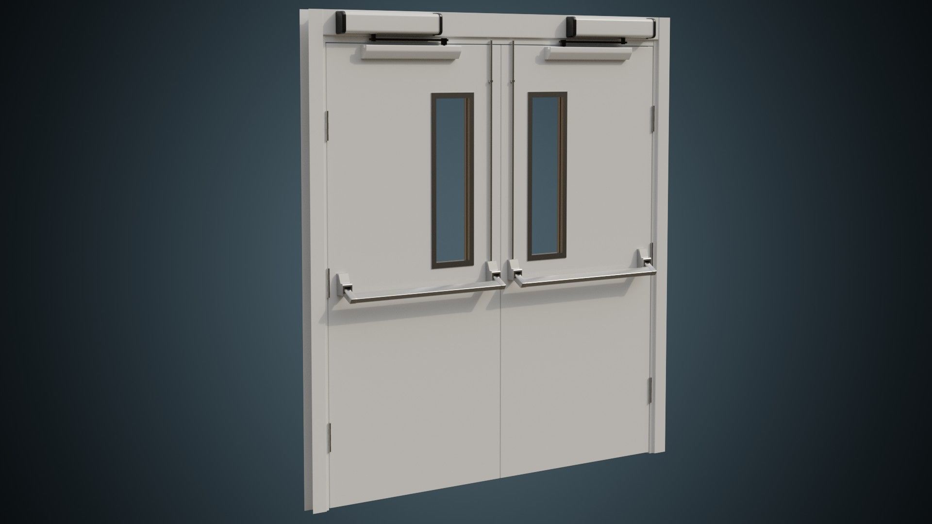 Hospital Door 1 Basic Low-poly 3D model_4