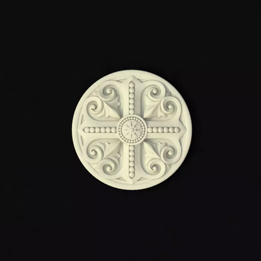 Central decor ornament for furniture 3D model_0