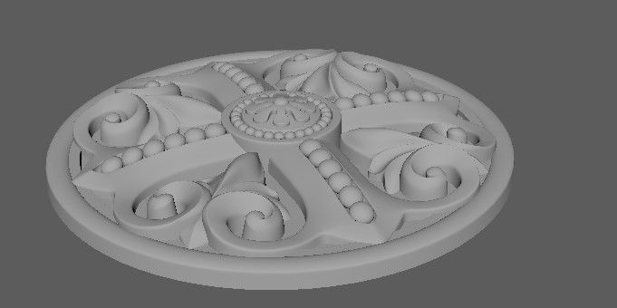 Central decor ornament for furniture 3D model_4