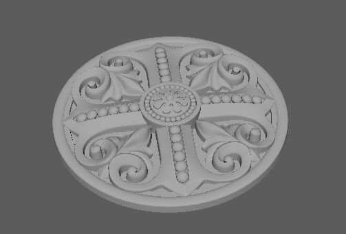 Central decor ornament for furniture 3D model_2