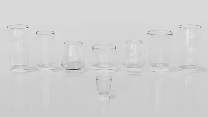 Set of glasses 3D model