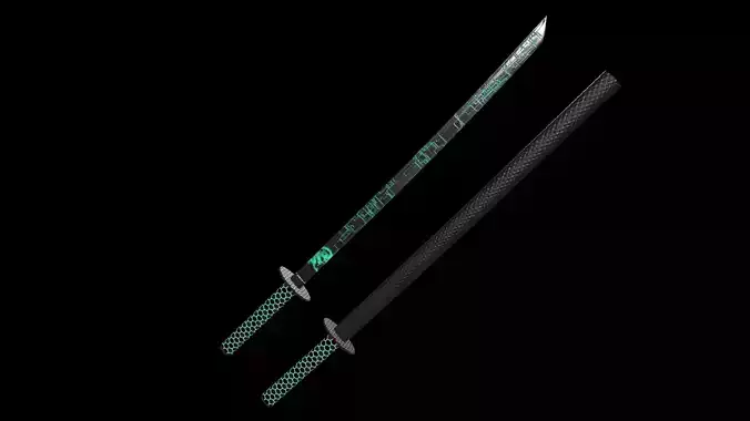 Neon lighted katana