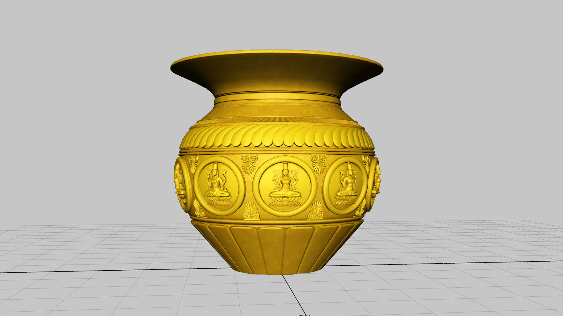 lakshmi kalash pot 3D model_10