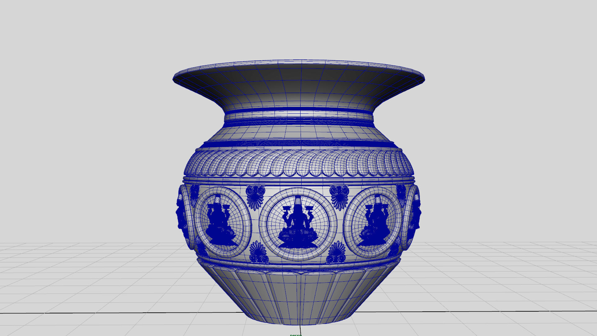 lakshmi kalash pot 3D model_2