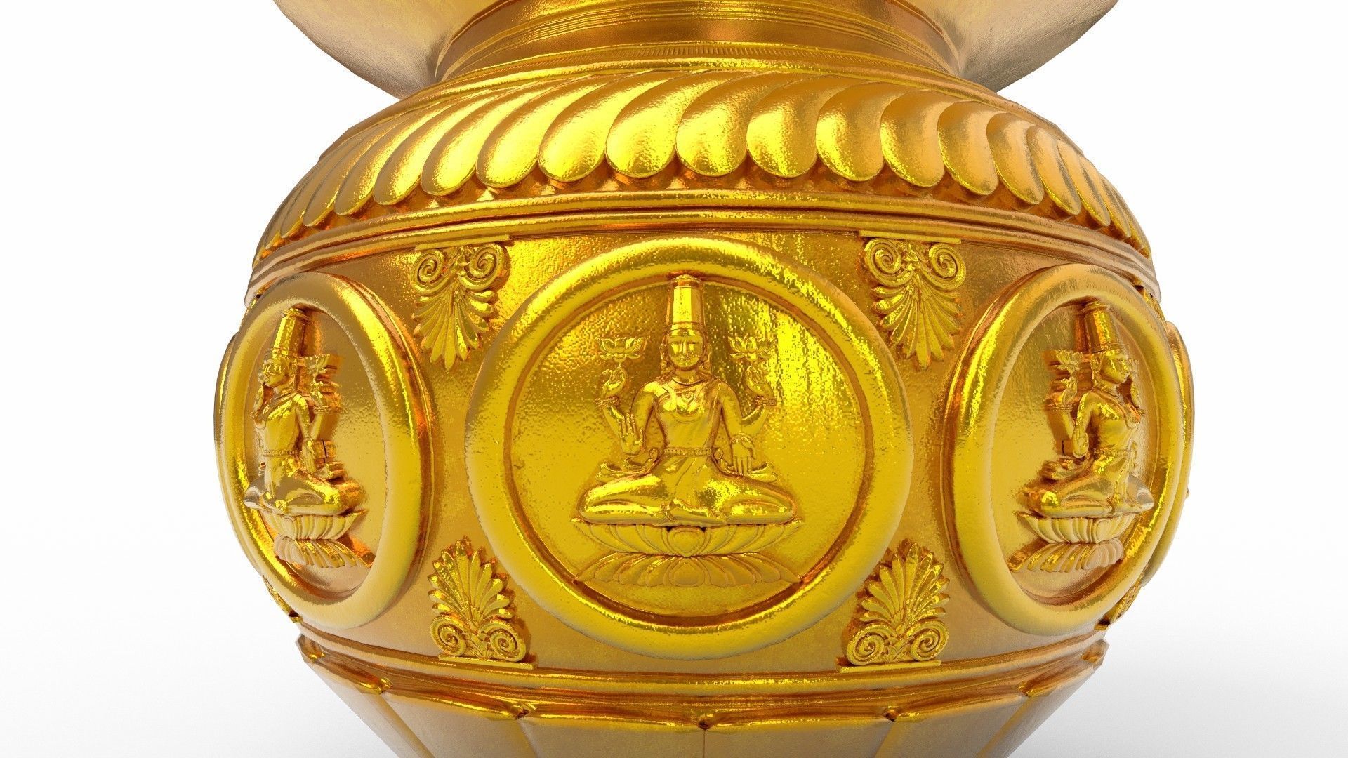 lakshmi kalash pot 3D model_5