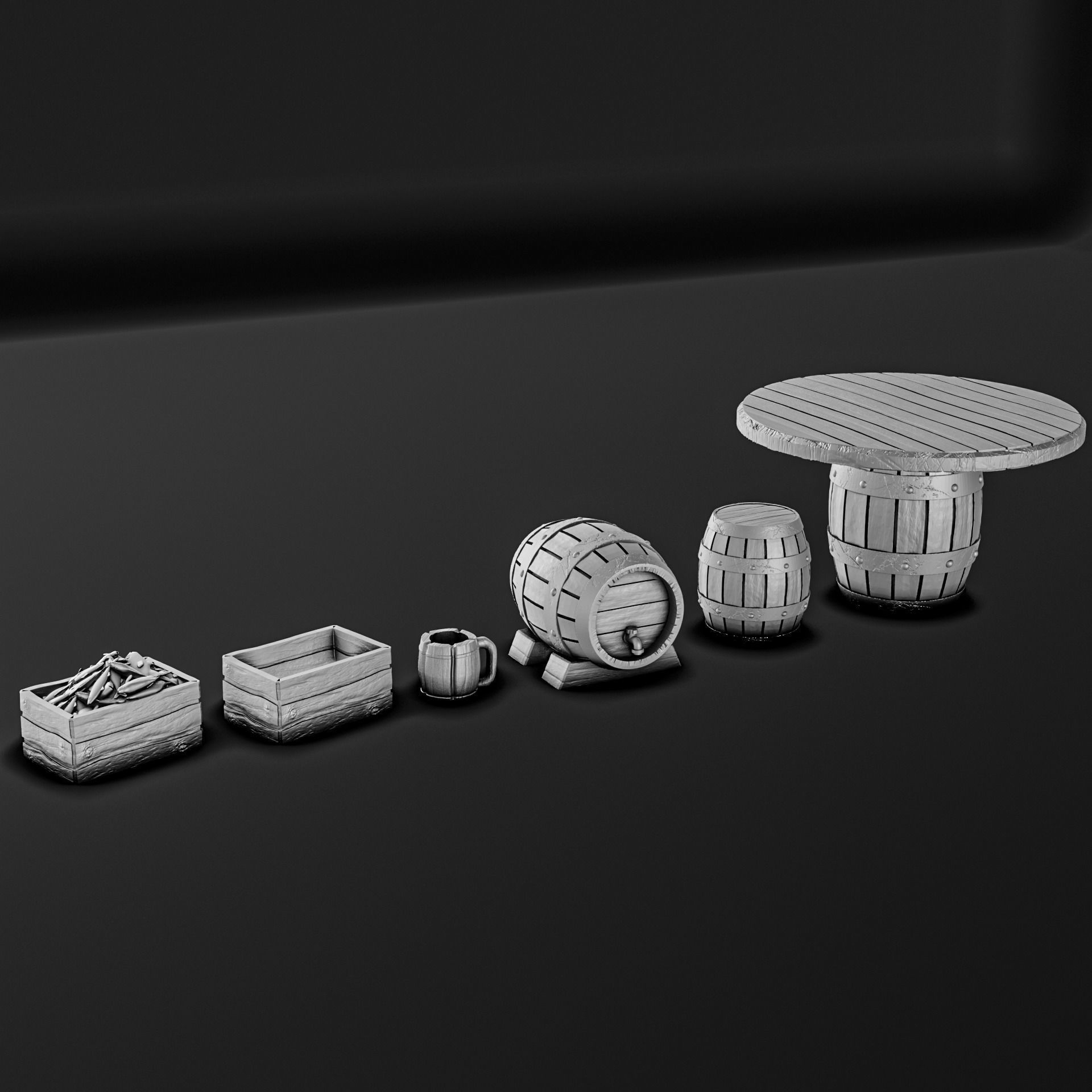Pirate Ship Diorama Pack 3D model 3D printable CGTrader