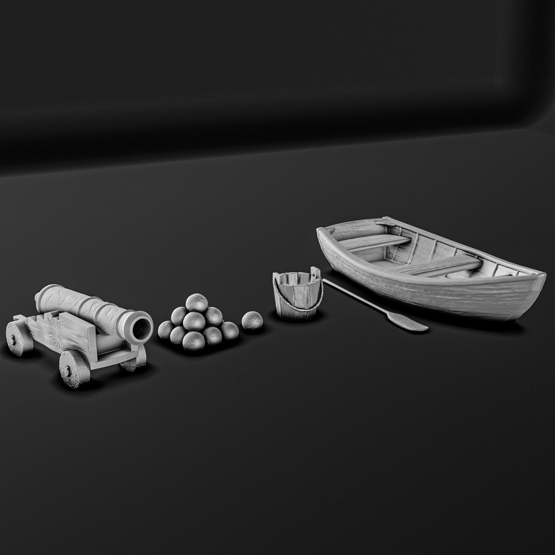 Pirate Ship Diorama Pack 3D model 3D printable CGTrader