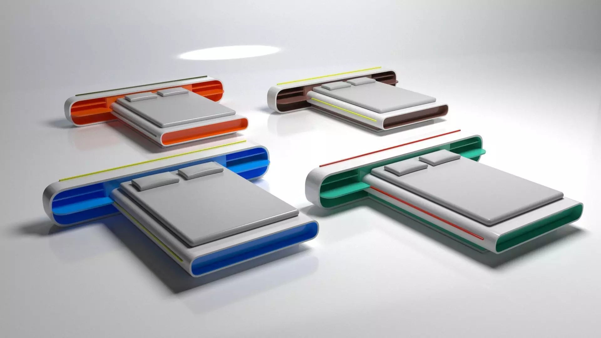 Colorful  Bed 3D model_0