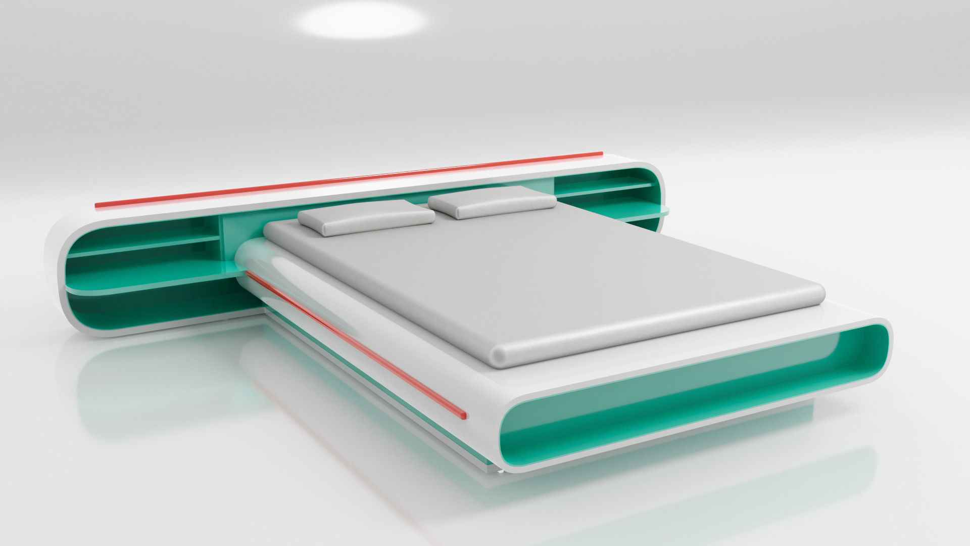 Colorful  Bed 3D model_2