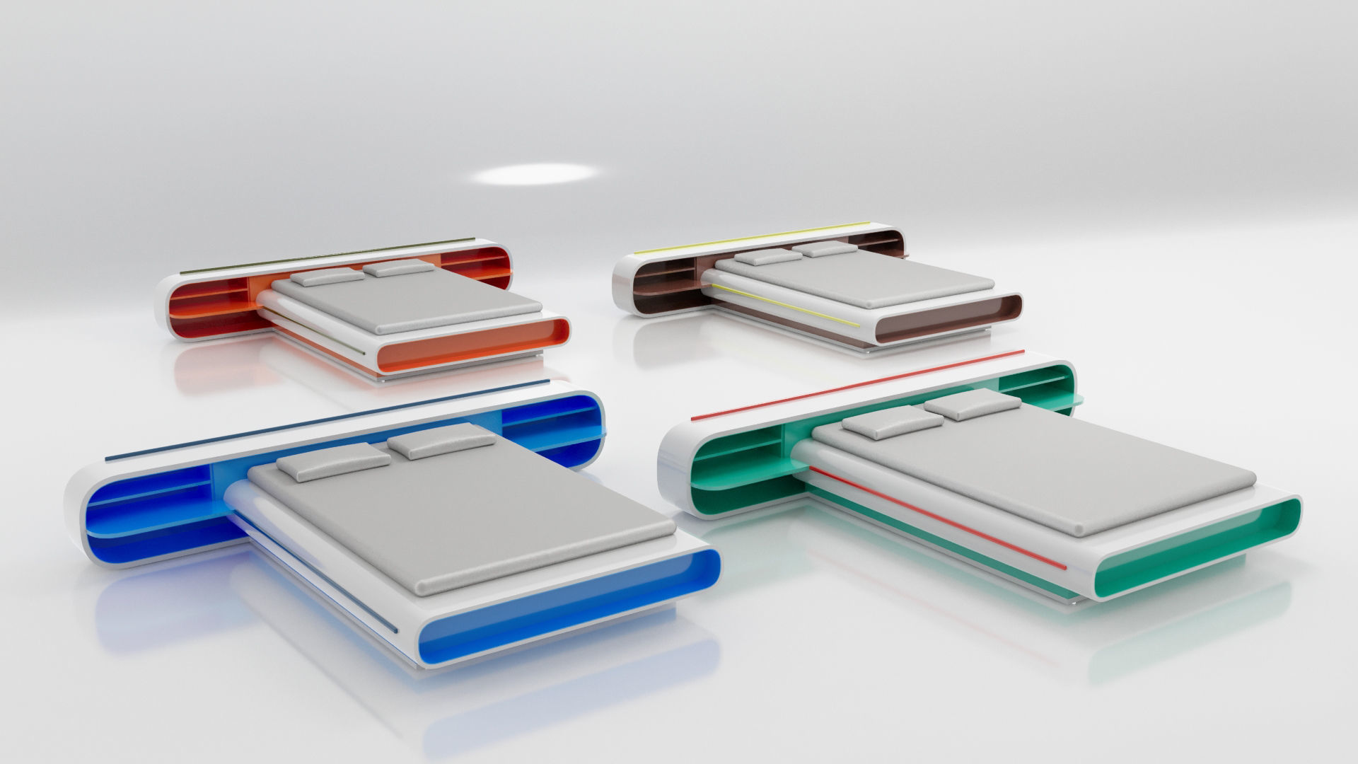 Colorful  Bed 3D model_6