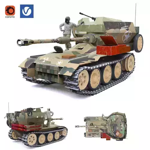 war tank Low-poly 3D model