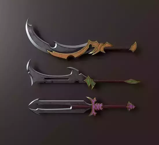 Fantasy knife set 88 3D model