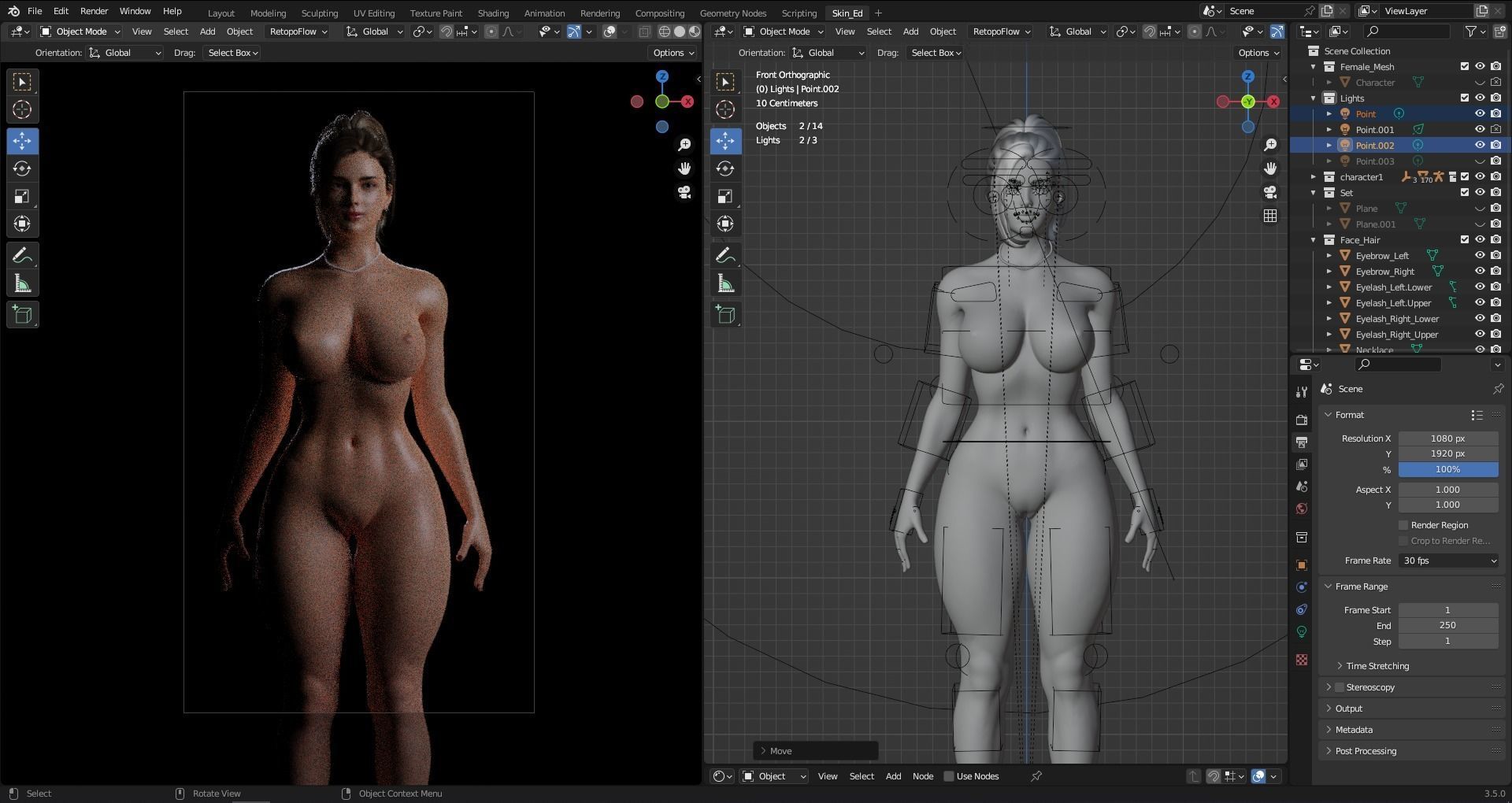 Realistic Sexy Girl Nude Rigged Low-poly 3D model_6