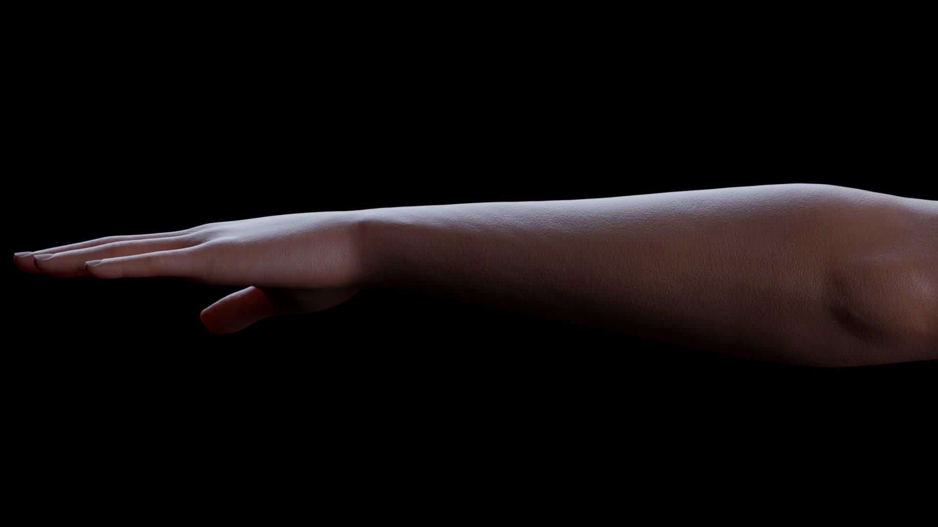 Realistic Sexy Girl Nude Rigged Low-poly 3D model_17