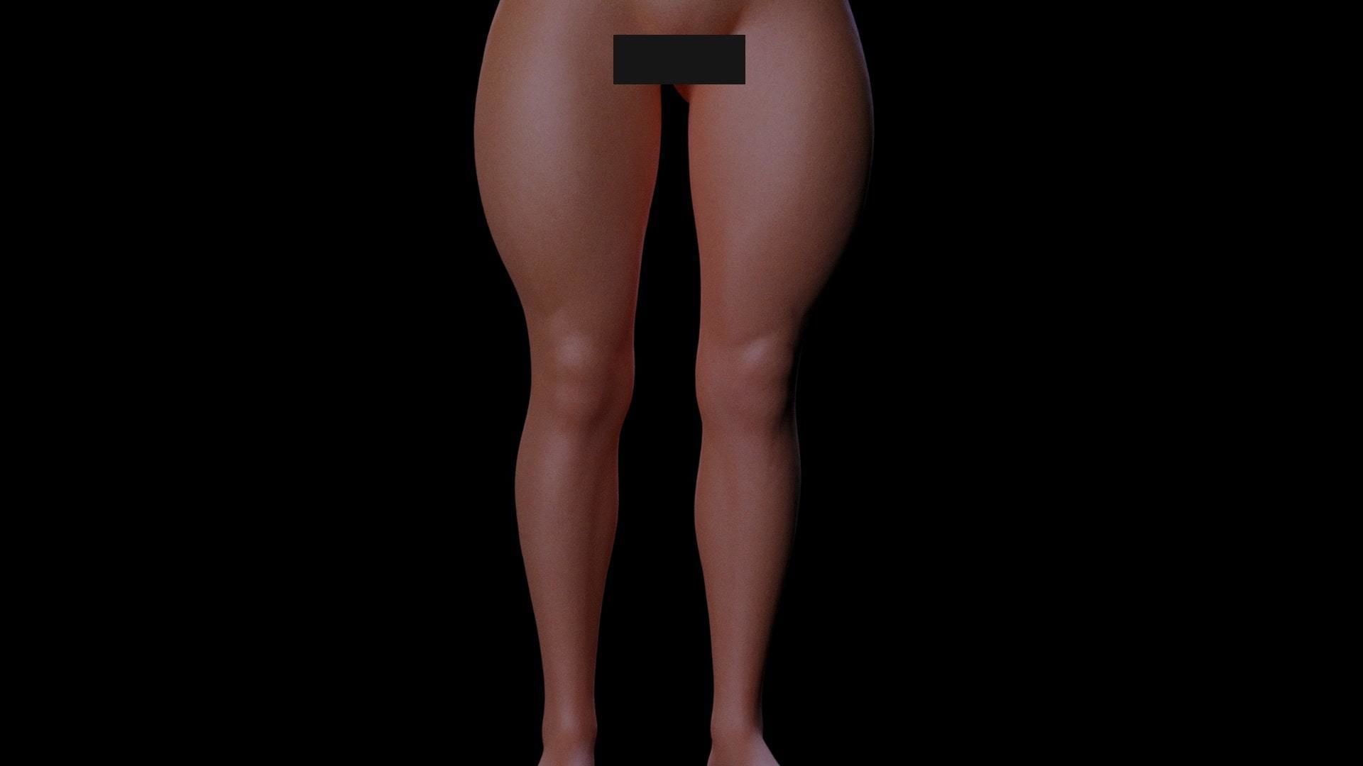 Realistic Sexy Girl Nude Rigged Low-poly 3D model_12