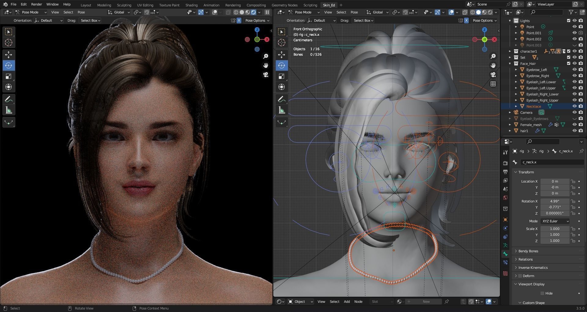 Realistic Sexy Girl Nude Rigged Low-poly 3D model_4