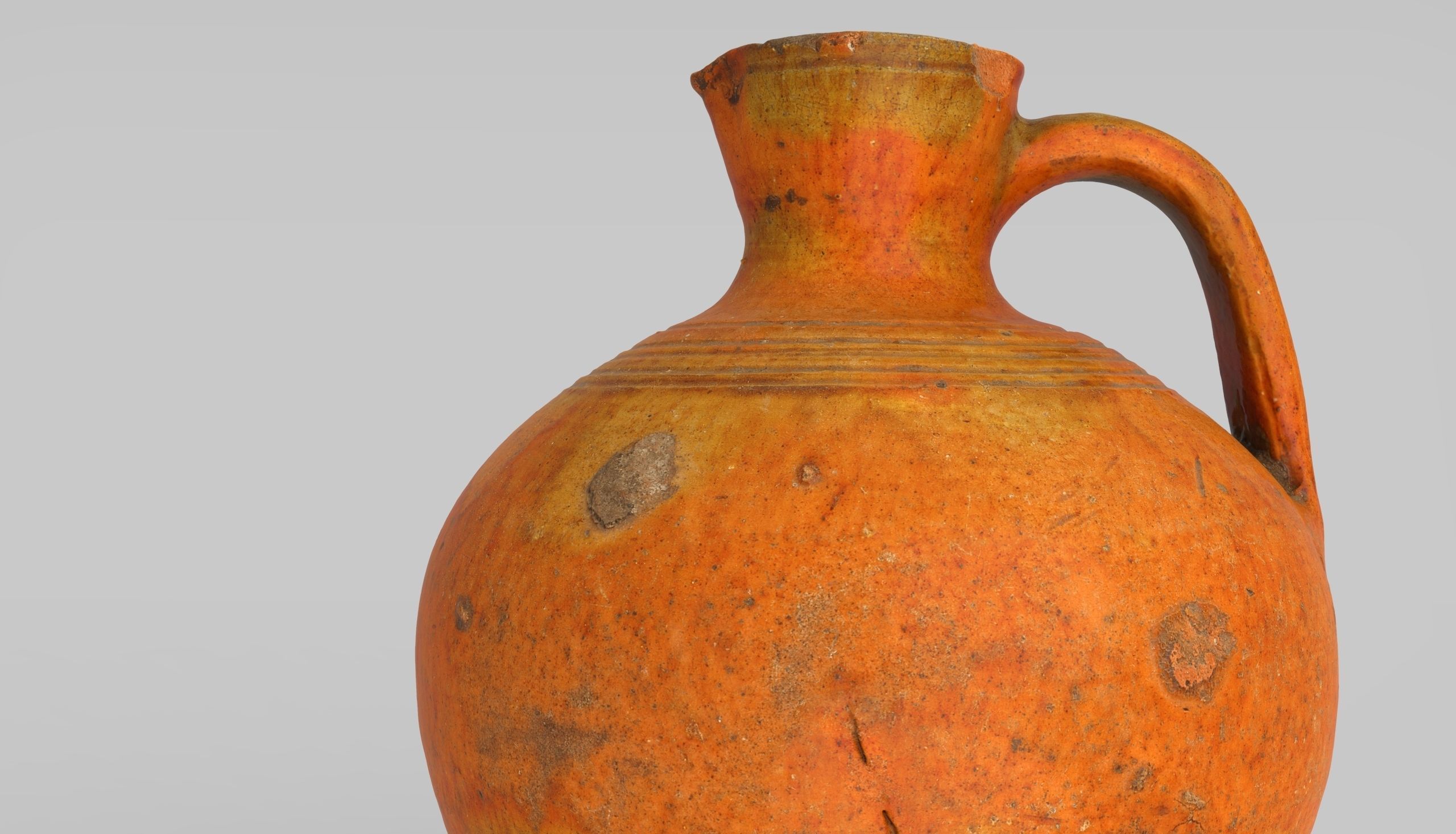 Old clay jug Low-poly 3D model_5