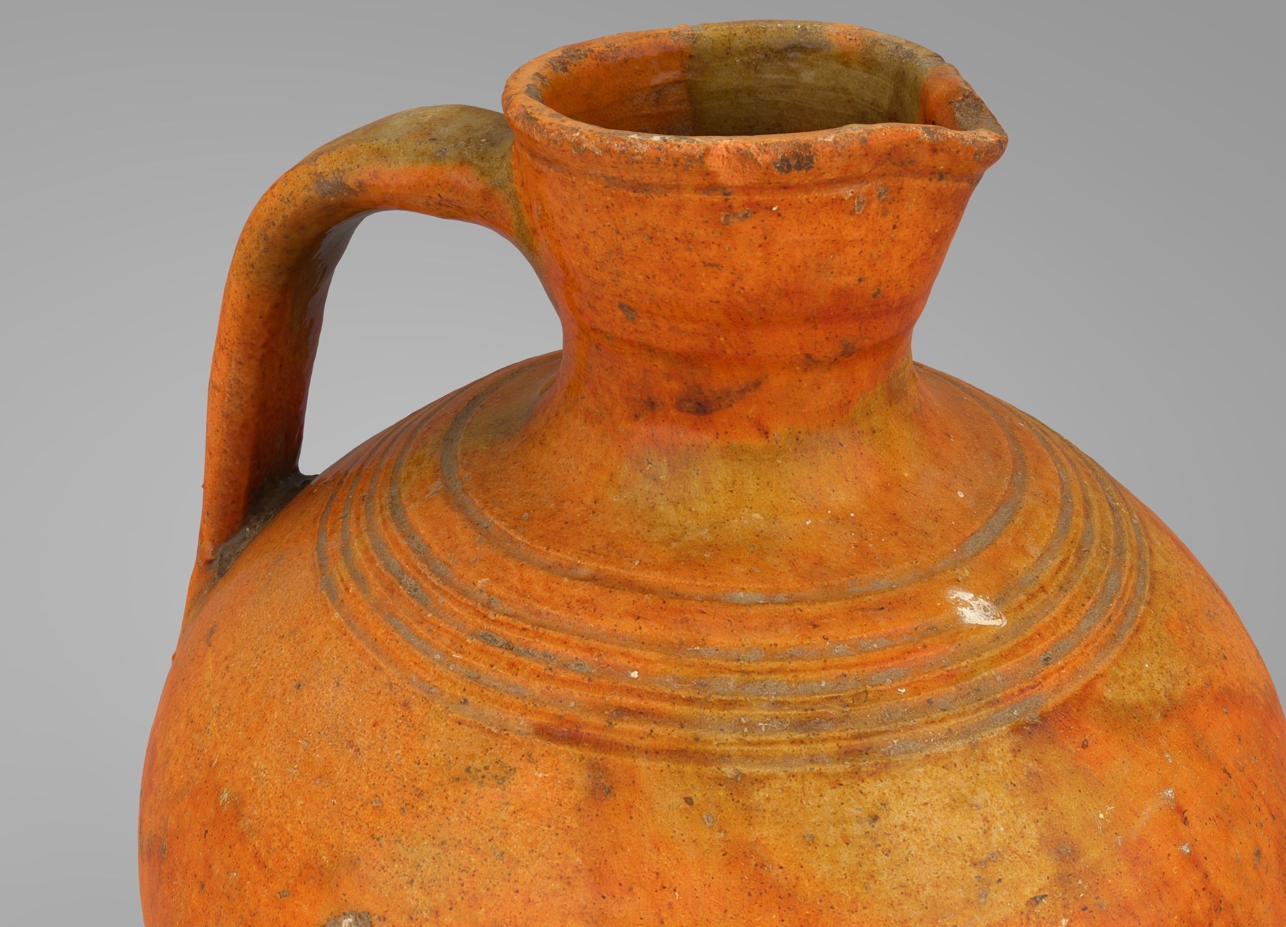 Old clay jug Low-poly 3D model_7