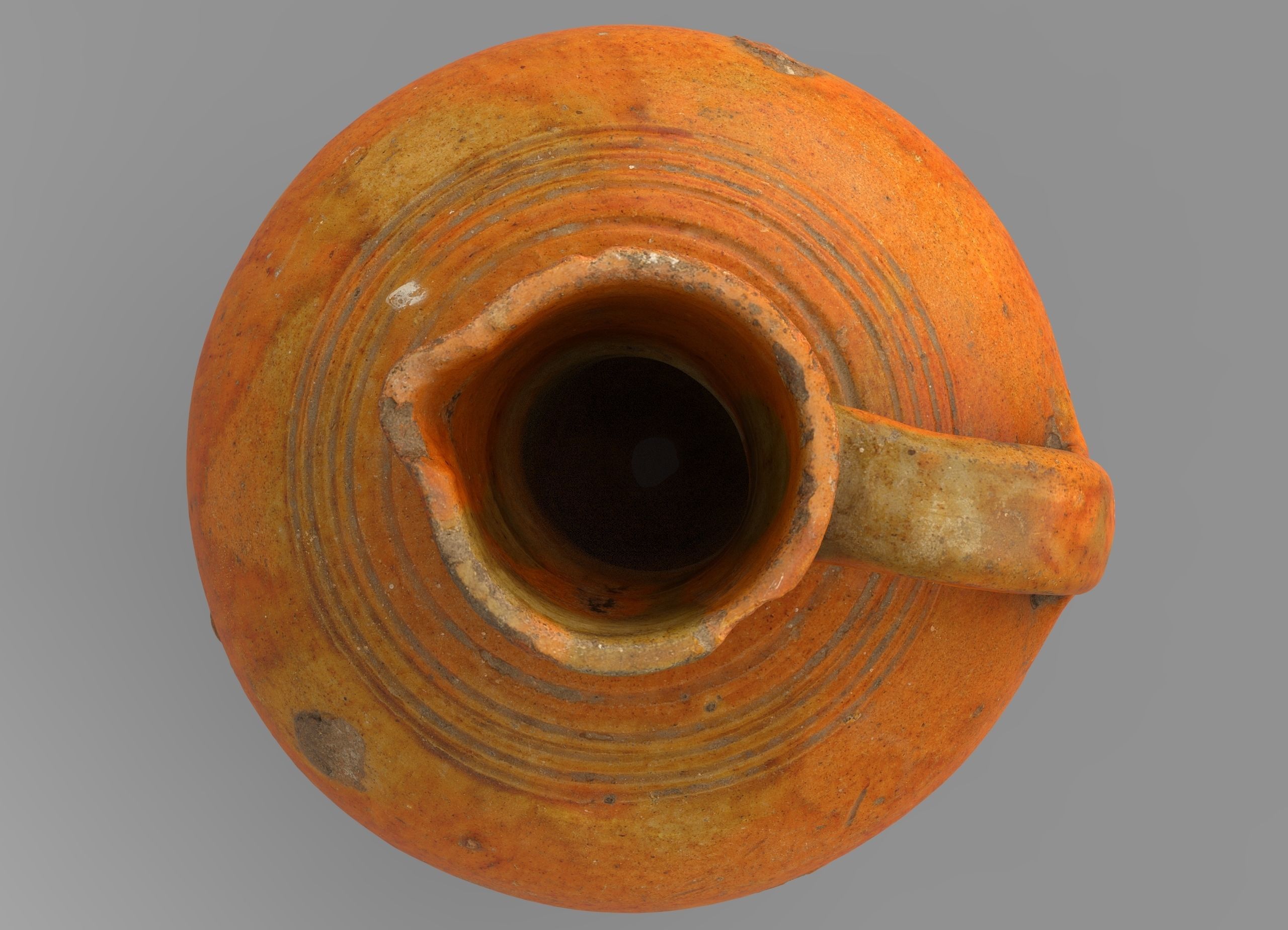 Old clay jug Low-poly 3D model_6