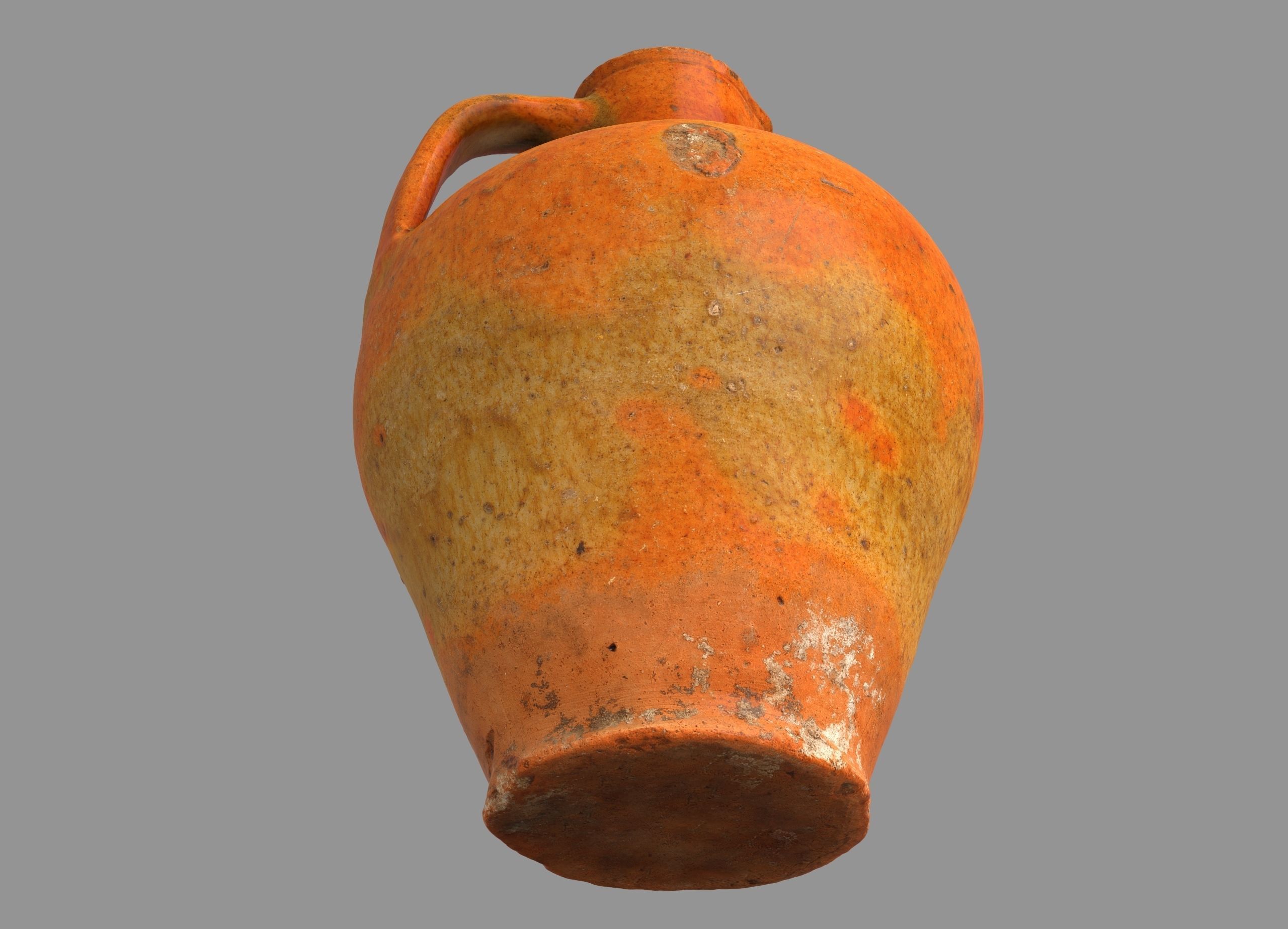 Old clay jug Low-poly 3D model_8
