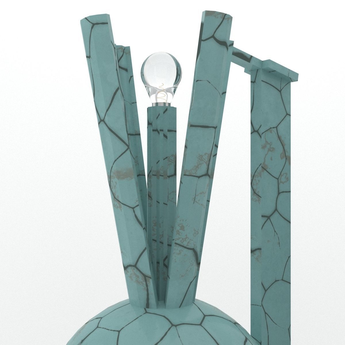TURQUOISE WALL LAMP Low-poly 3D model_2