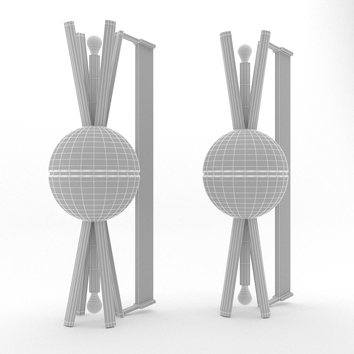 TURQUOISE WALL LAMP Low-poly 3D model_3