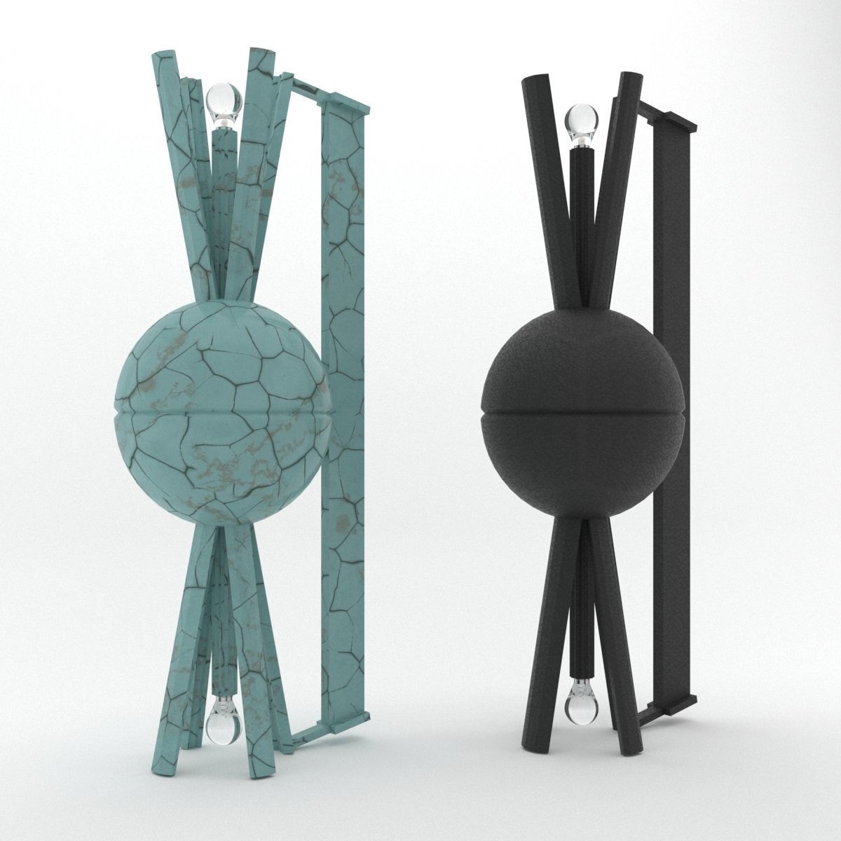 TURQUOISE WALL LAMP Low-poly 3D model_4