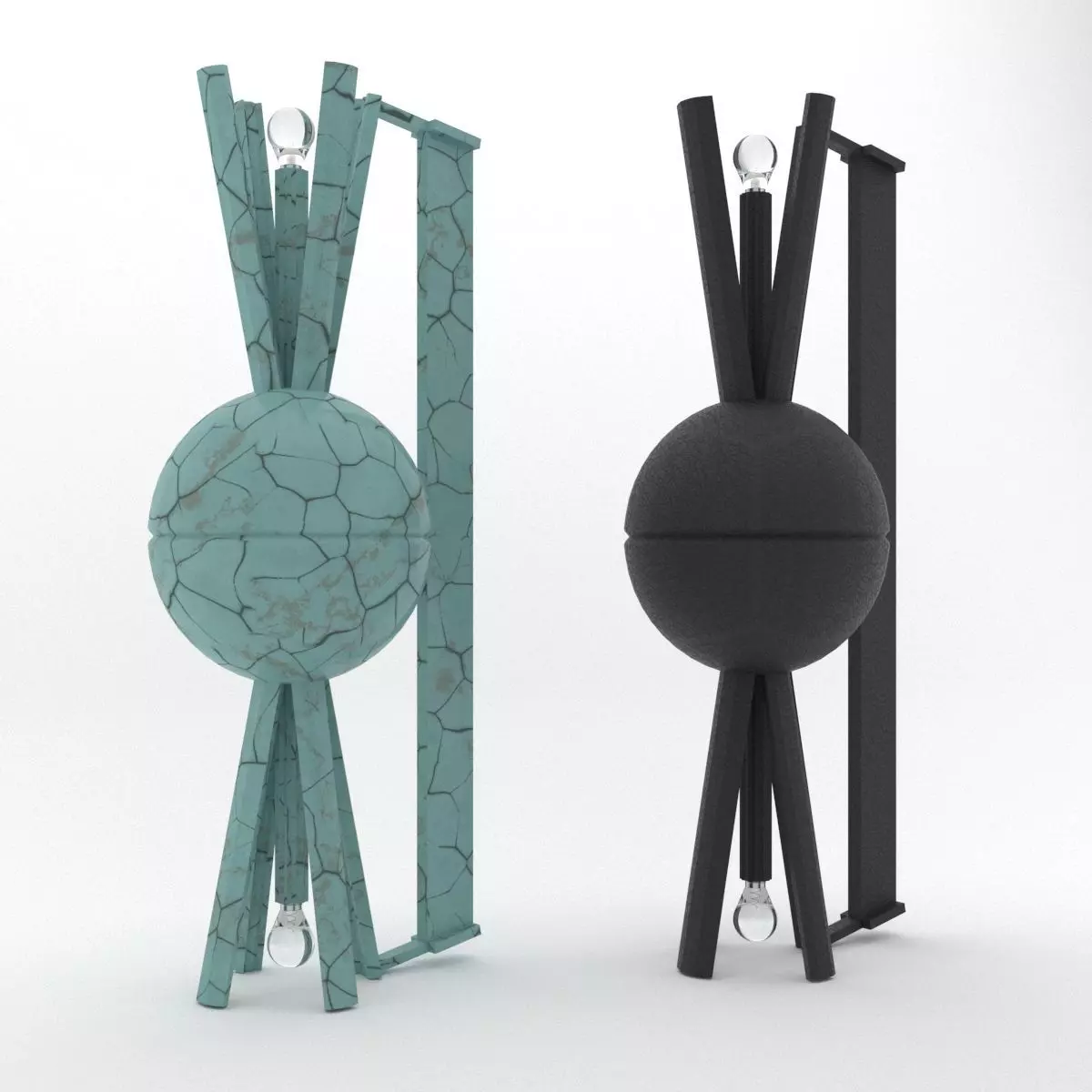 TURQUOISE WALL LAMP Low-poly 3D model_0