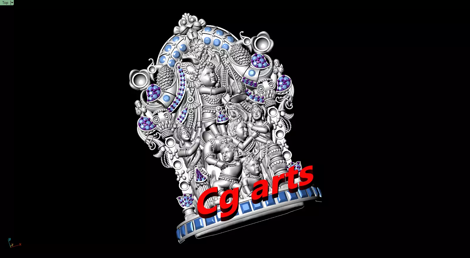 Krishna Gopal locket 2 inch 3D print model