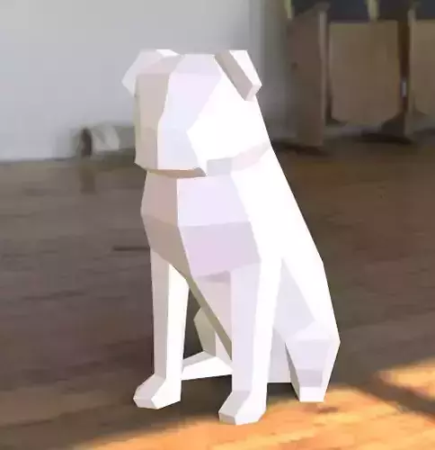 Pug Optimiced Low-poly 3D model