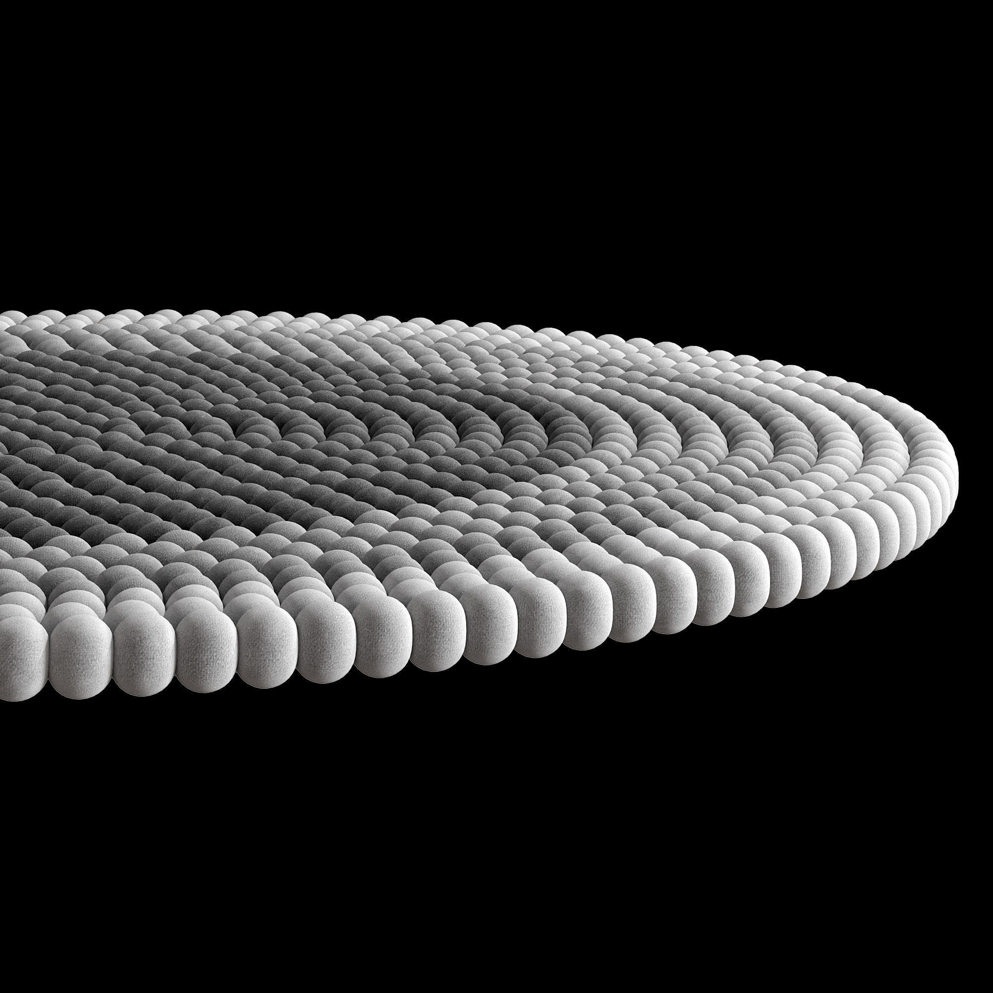 Round Rug  Low-poly 3D model_3