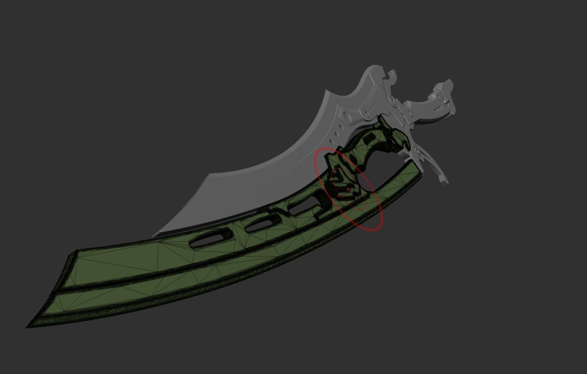 steampunk double folding sword  3D print model 3D print model_8