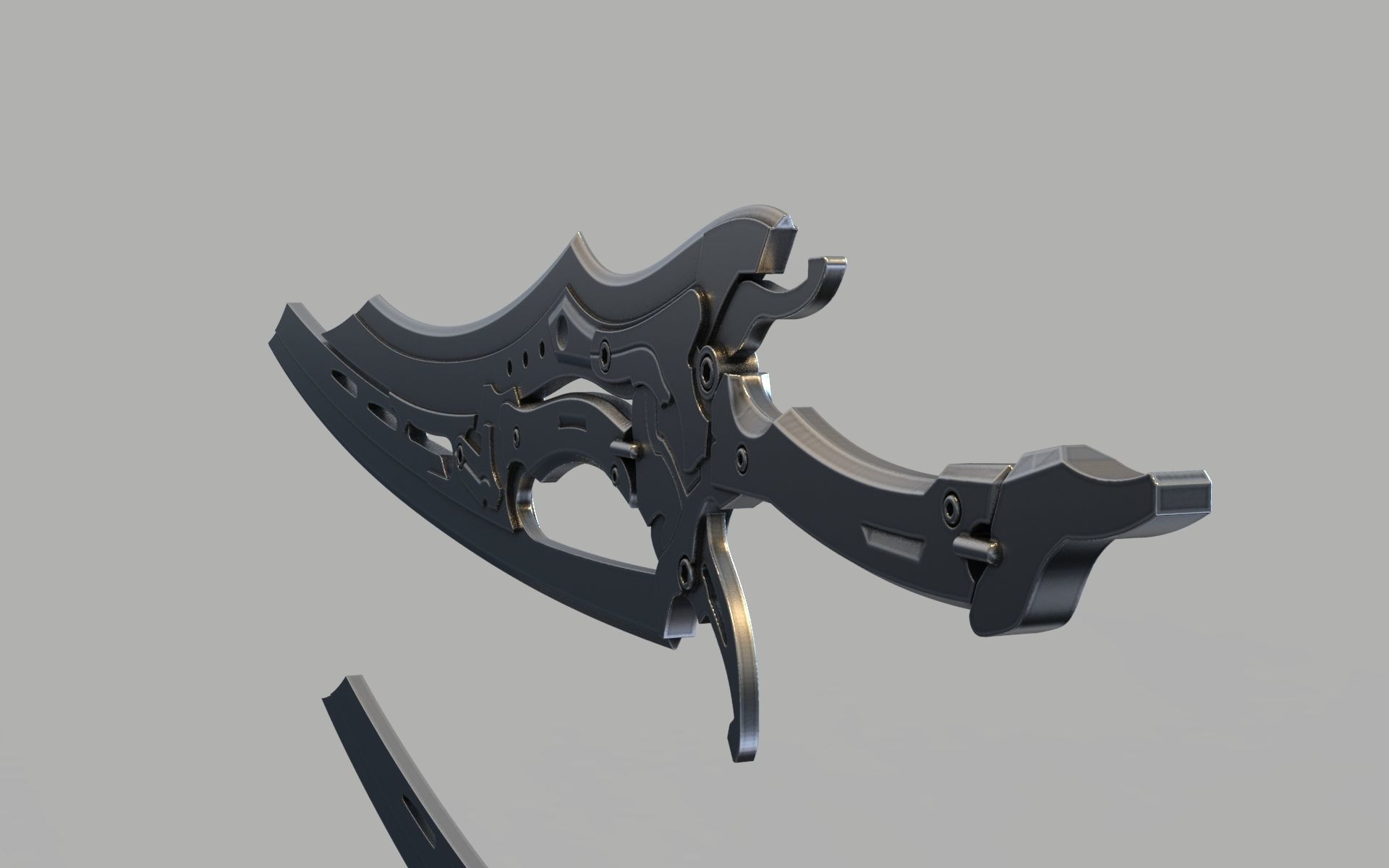 steampunk double folding sword  3D print model 3D print model_2