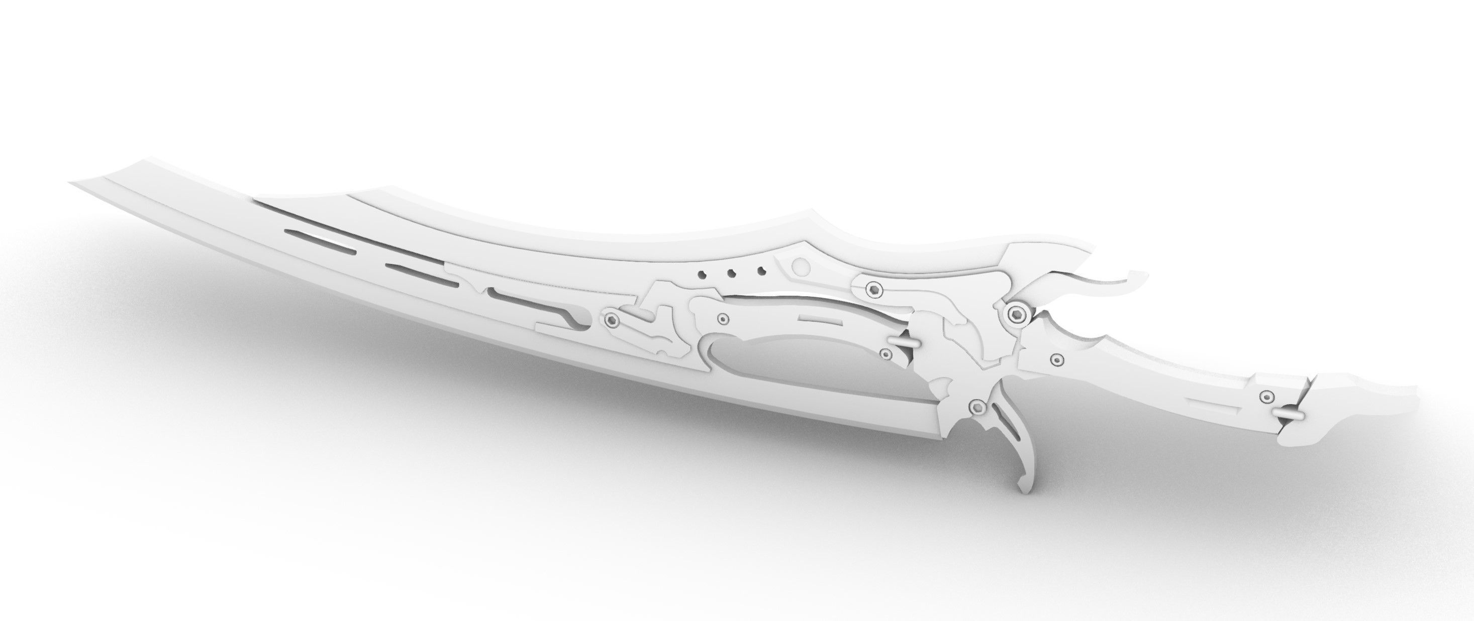 steampunk double folding sword  3D print model 3D print model_1
