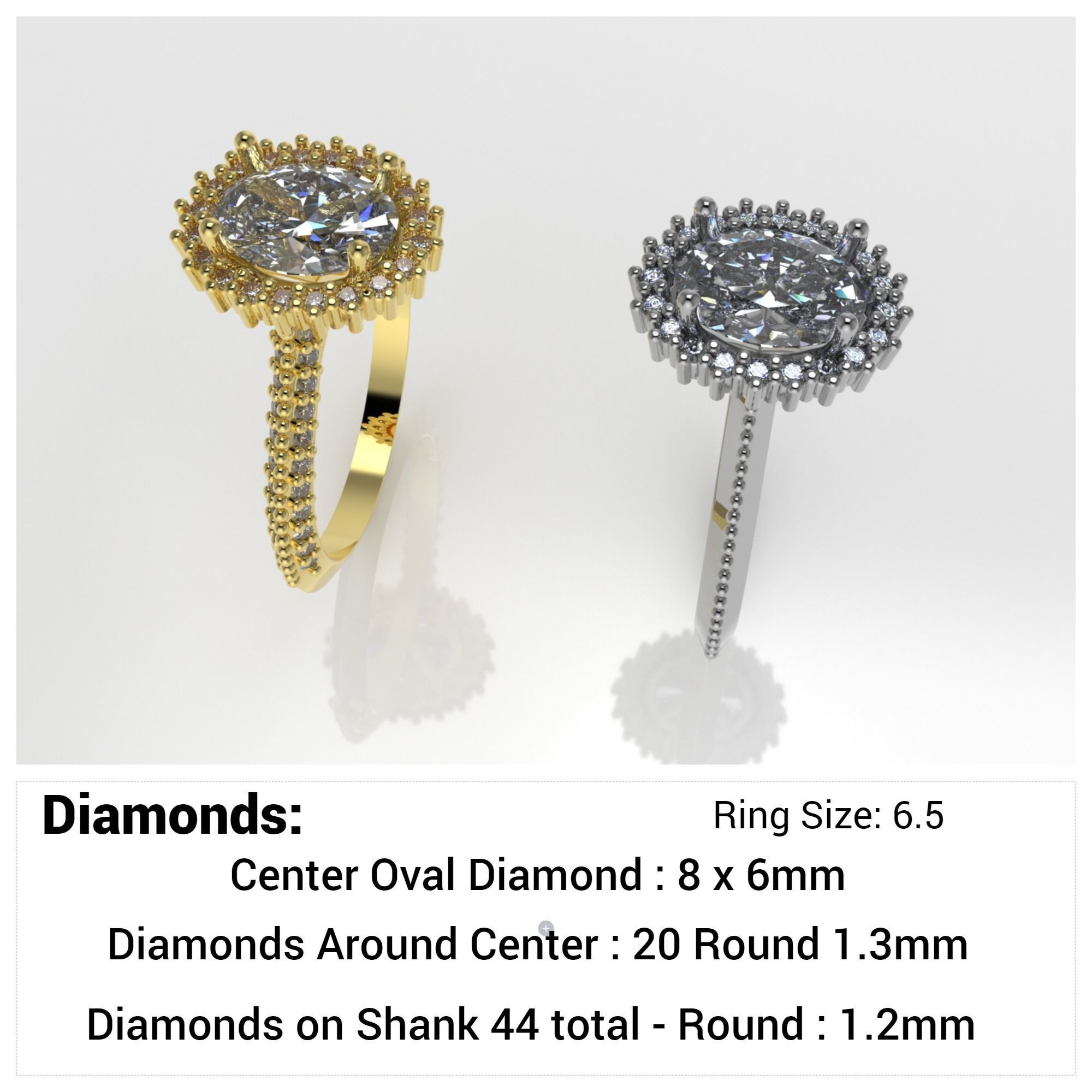 engagement wedding ring sets 9 pairs  bundle free adjusting  3D print model_10