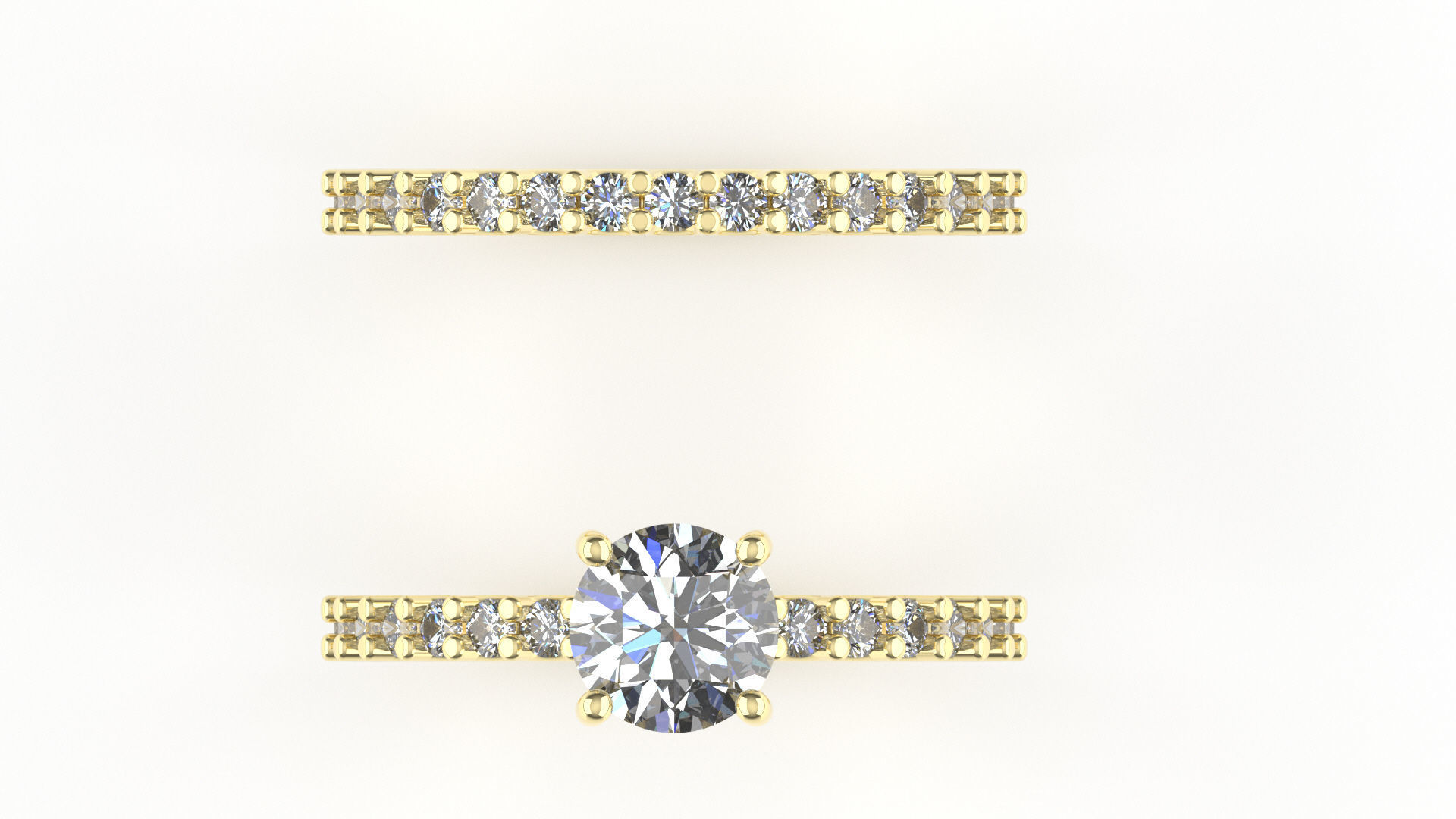 engagement wedding ring sets 9 pairs  bundle free adjusting  3D print model_39