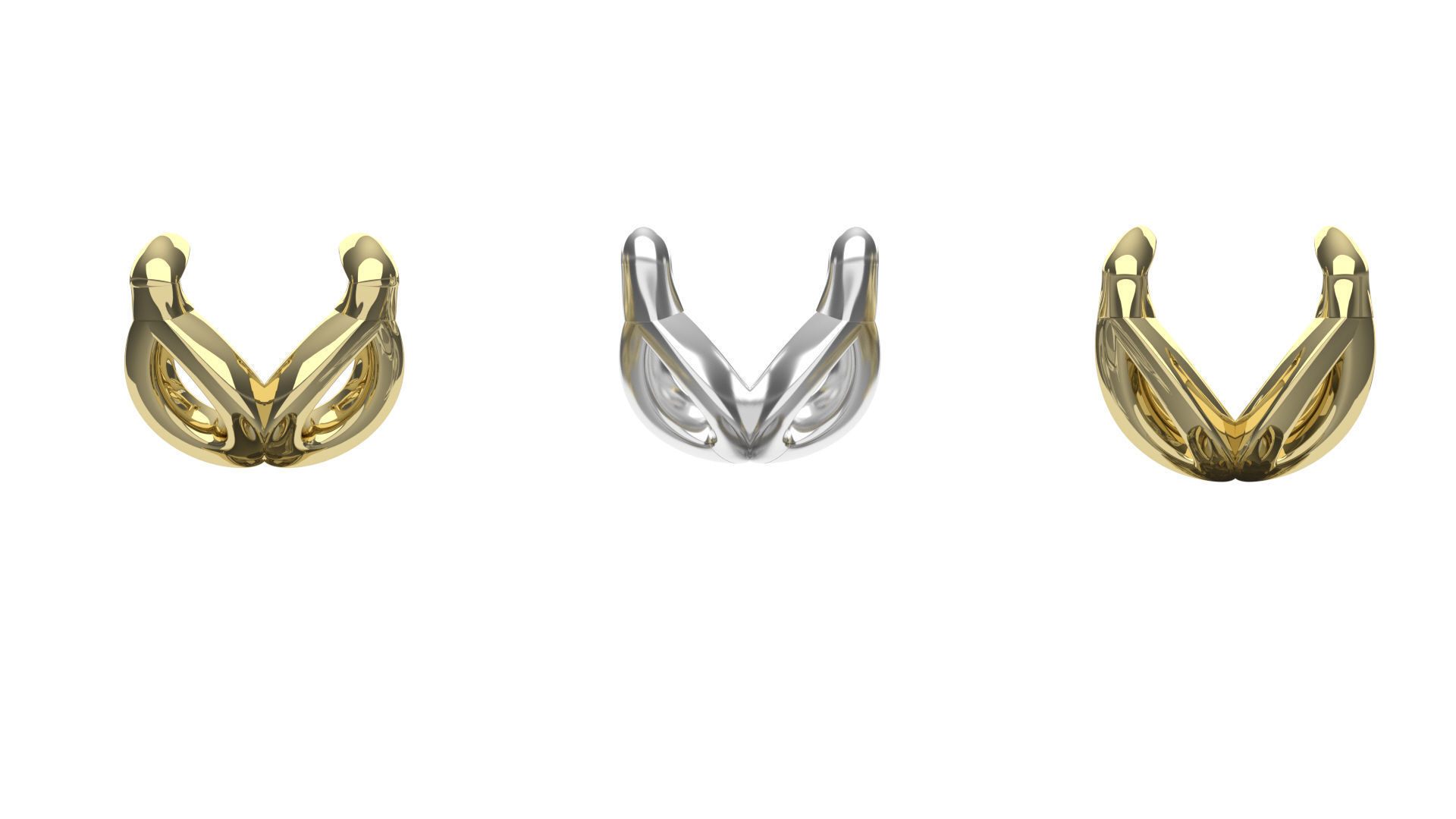 engagement wedding ring sets 9 pairs  bundle free adjusting  3D print model_33