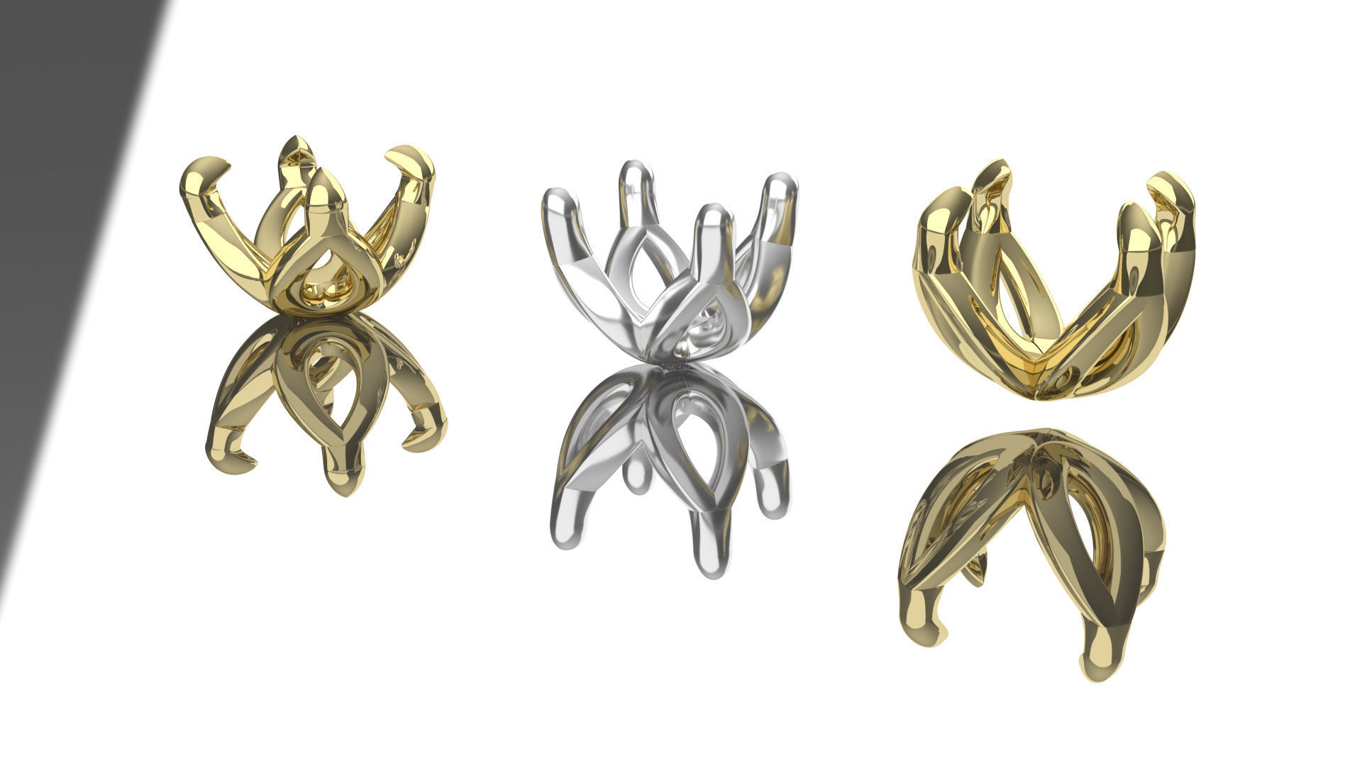 engagement wedding ring sets 9 pairs  bundle free adjusting  3D print model_31