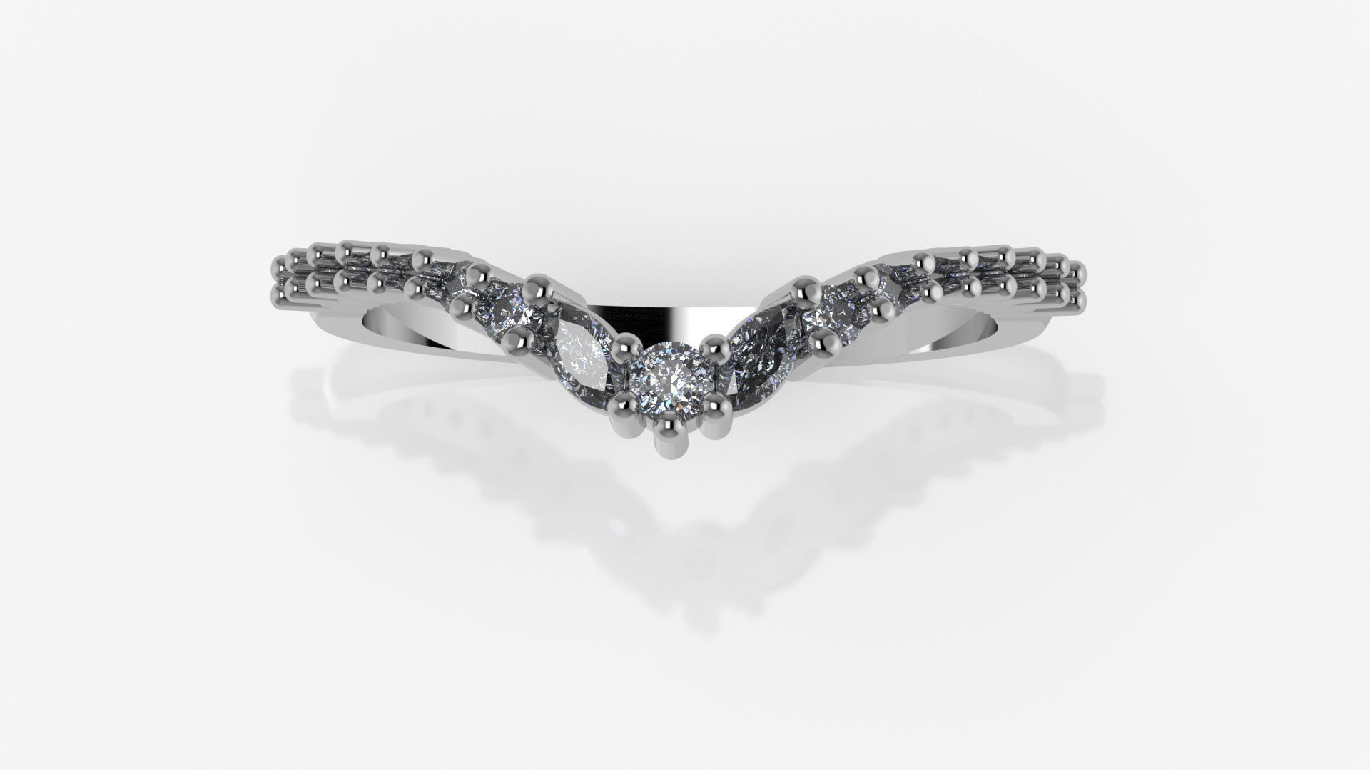 engagement wedding ring sets 9 pairs  bundle free adjusting  3D print model_16